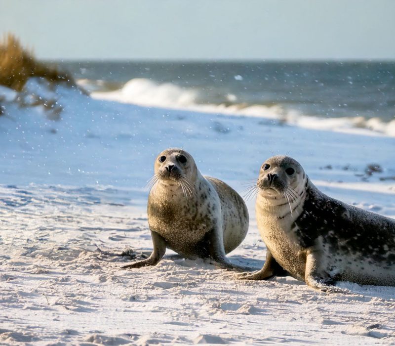 Sälar i naturreservat Måkläppen i Skanör-Falsterbo